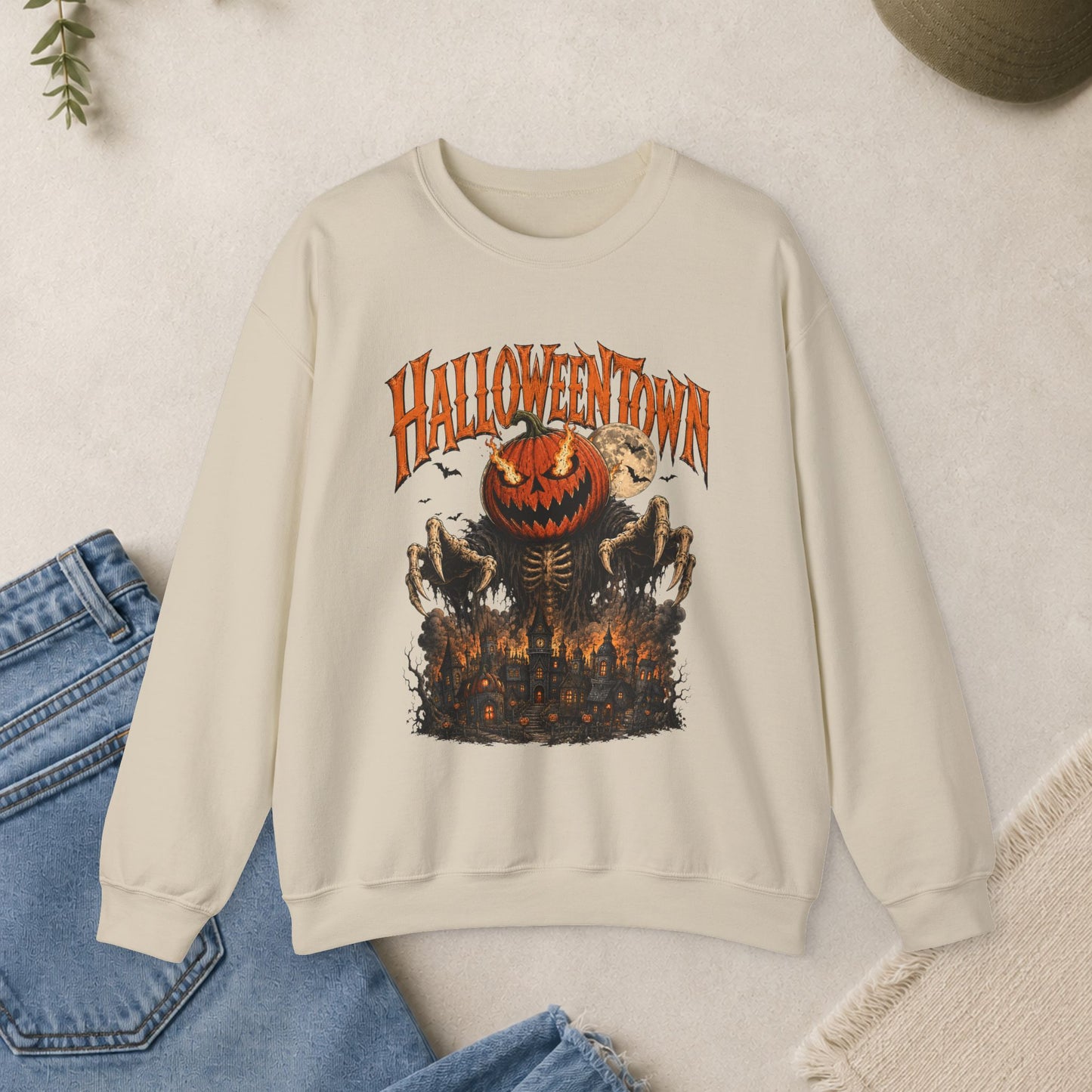 Halloweentown Pumpkin scarecrow Crewneck Sweatshirt | Halloween Horror