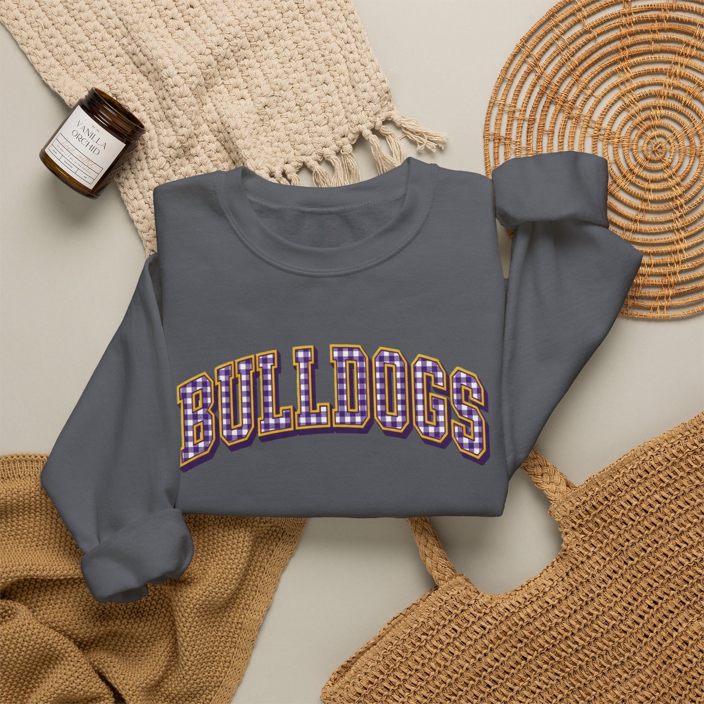 Bulldogs Gingham Crewneck Sweatshirt