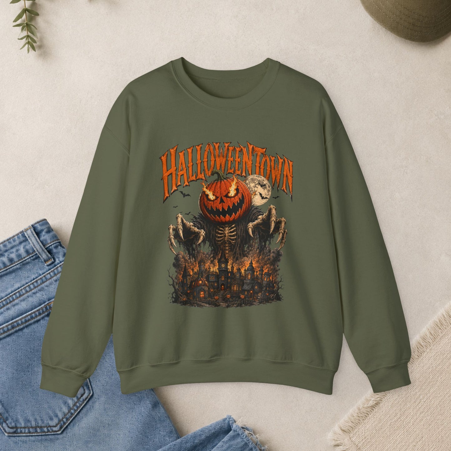 Halloweentown Pumpkin scarecrow Crewneck Sweatshirt | Halloween Horror