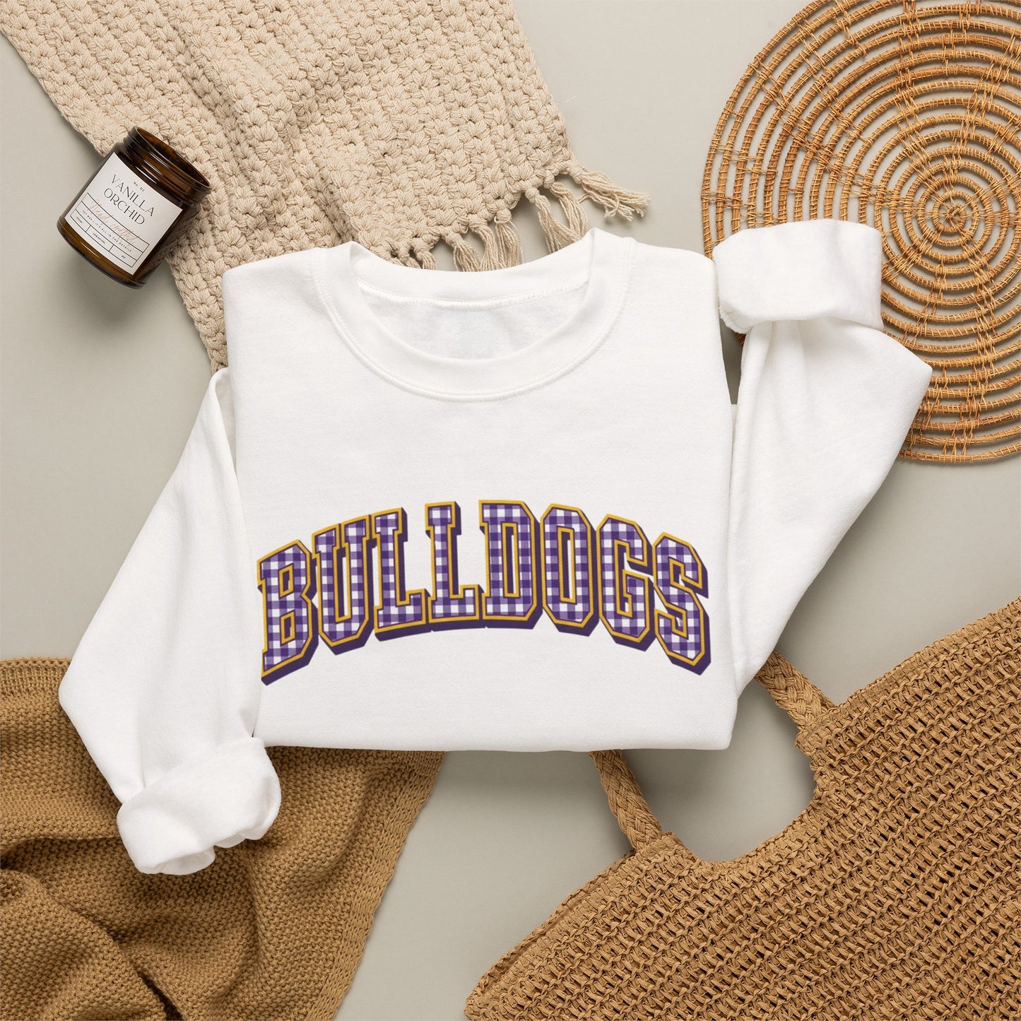 Bulldogs Gingham Crewneck Sweatshirt