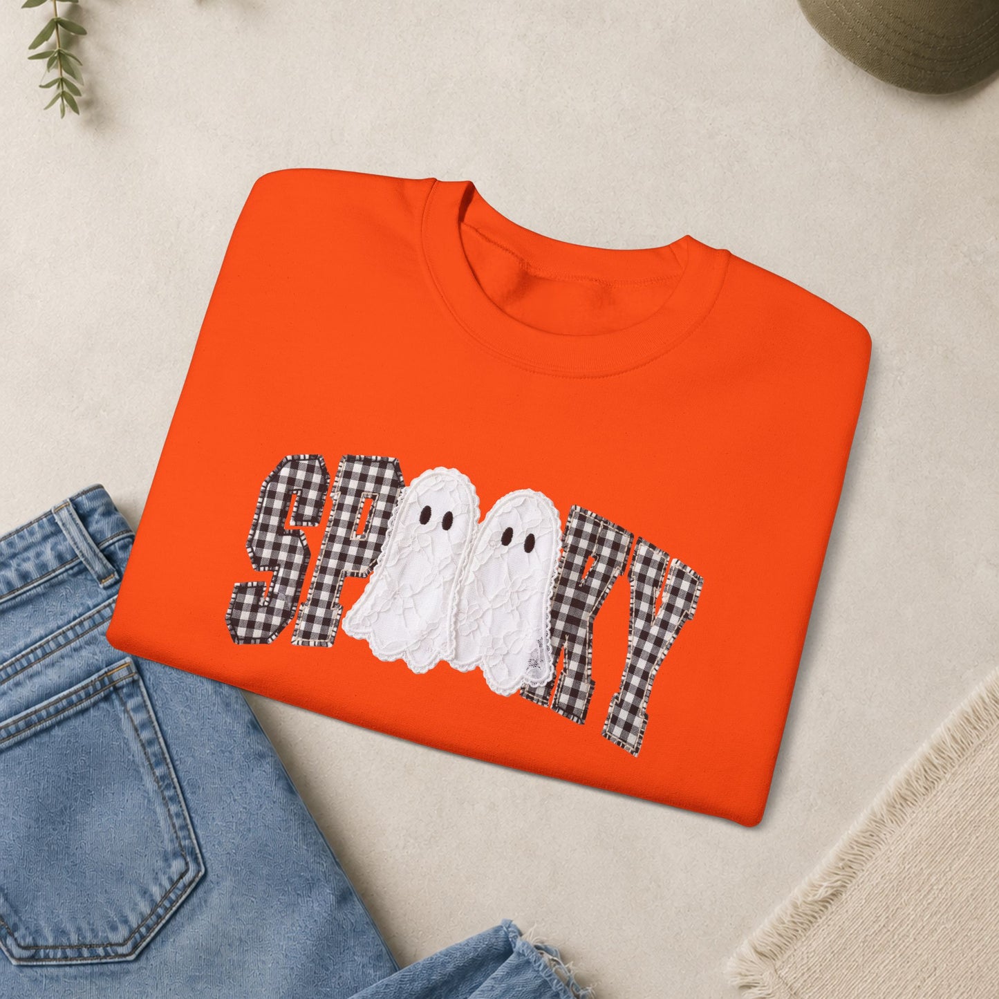 Spooky Ghosts plaid letters Sweatshirt | Halloween sweatshirt