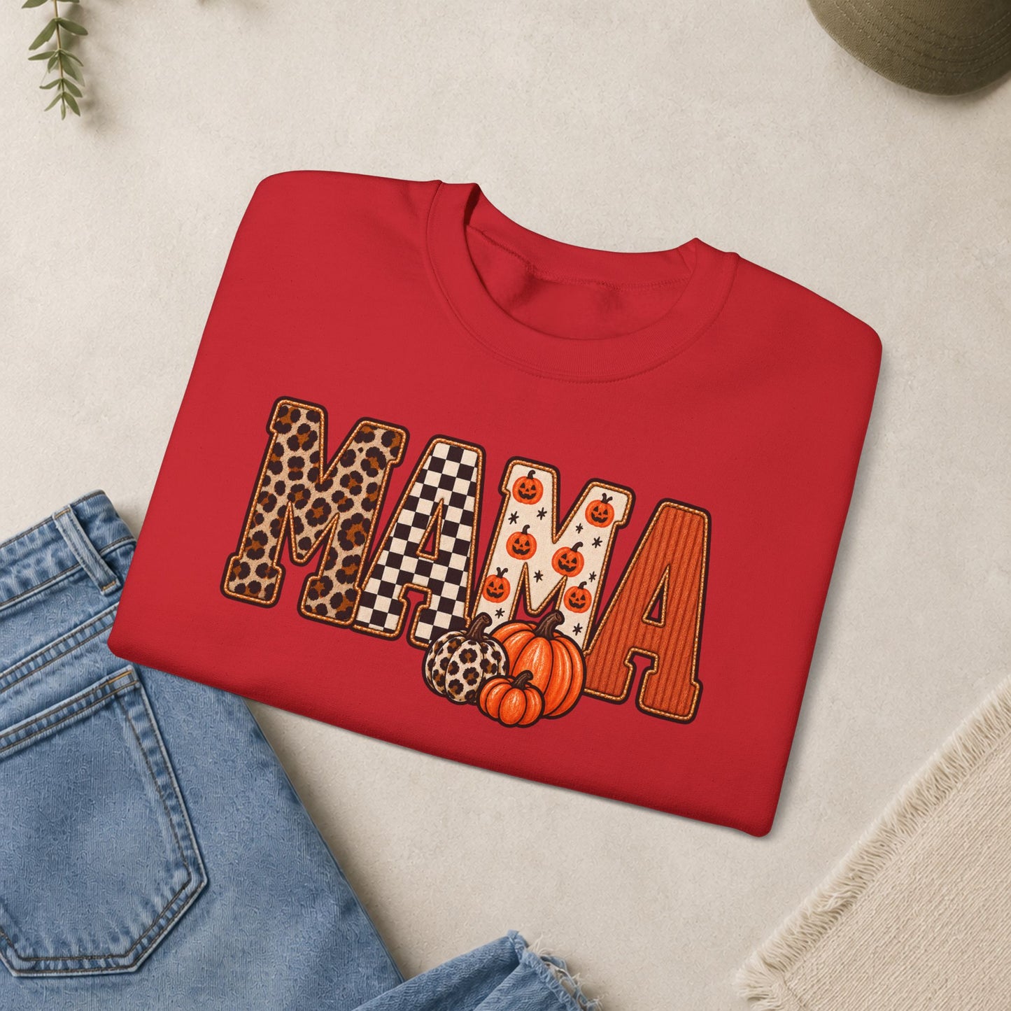 Mama Fall Pumpkin Crewneck Sweatshirt