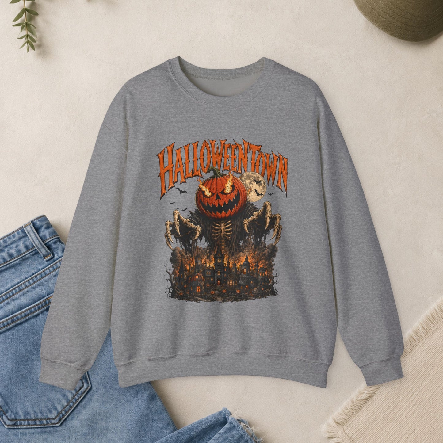 Halloweentown Pumpkin scarecrow Crewneck Sweatshirt | Halloween Horror