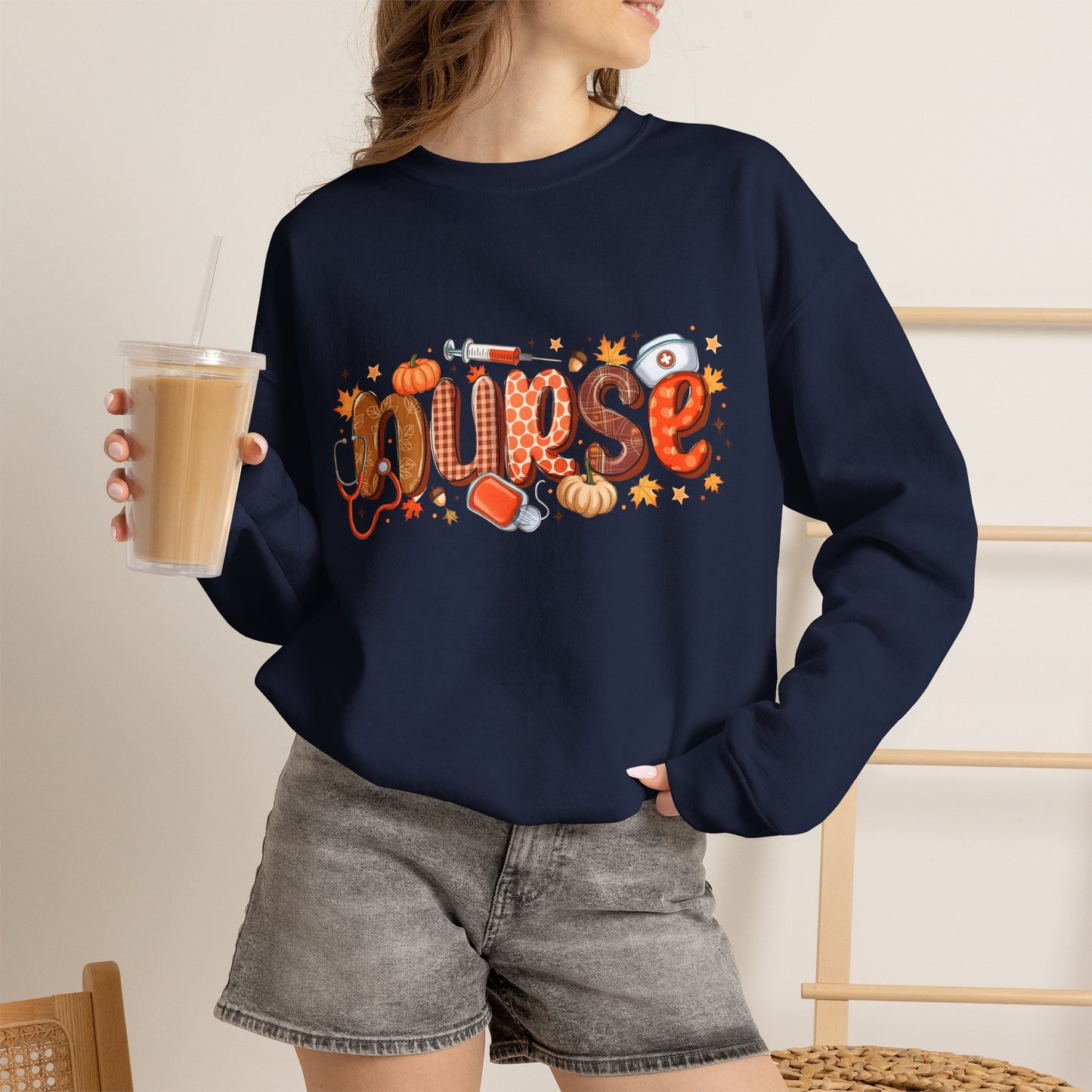 Fall Nurse sweatshirt | Autumn pumpkin stethoscope