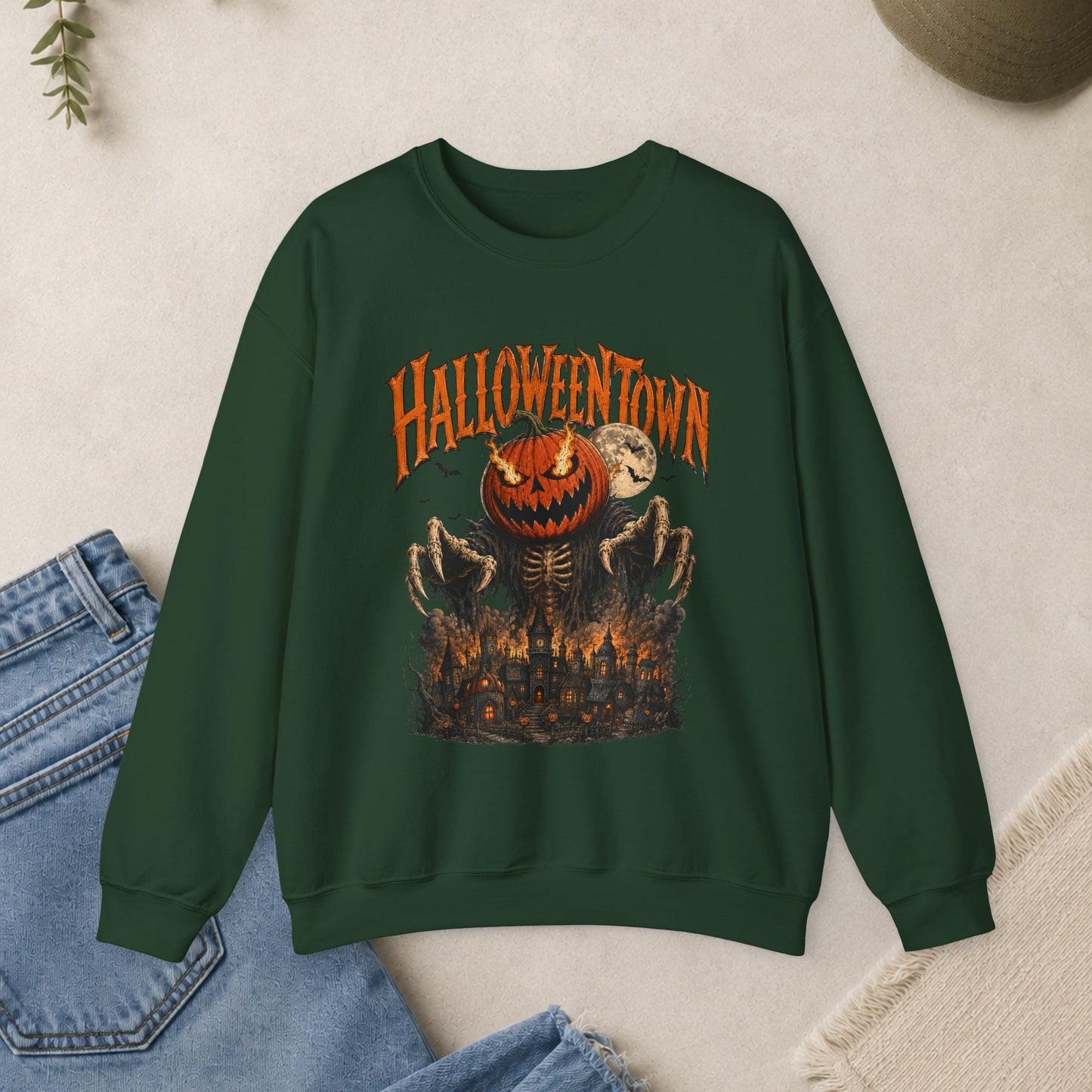 Halloweentown Pumpkin scarecrow Crewneck Sweatshirt | Halloween Horror
