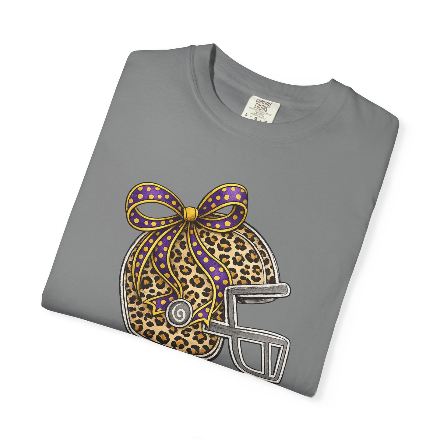 Leopard Print Football Helmet “Game Day” T‑Shirt