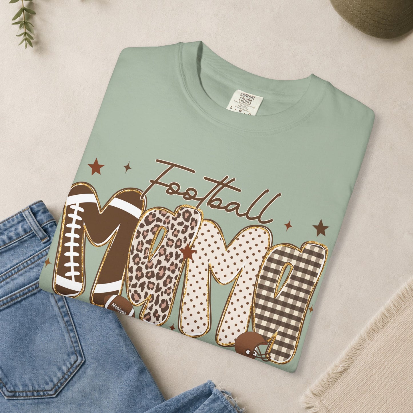 Football Mama T-Shirt | Leopard, Plaid & Gingham Lettering