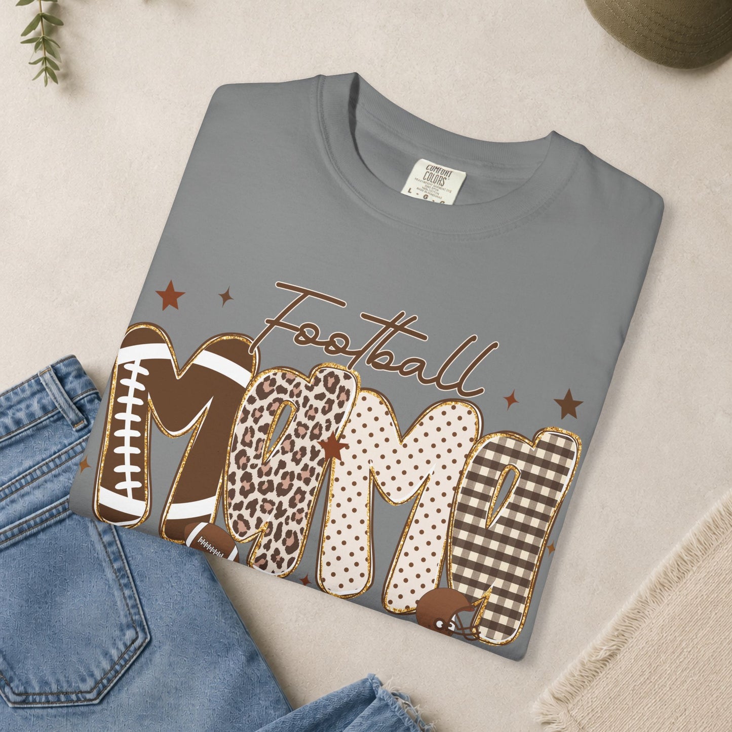 Football Mama T-Shirt | Leopard, Plaid & Gingham Lettering