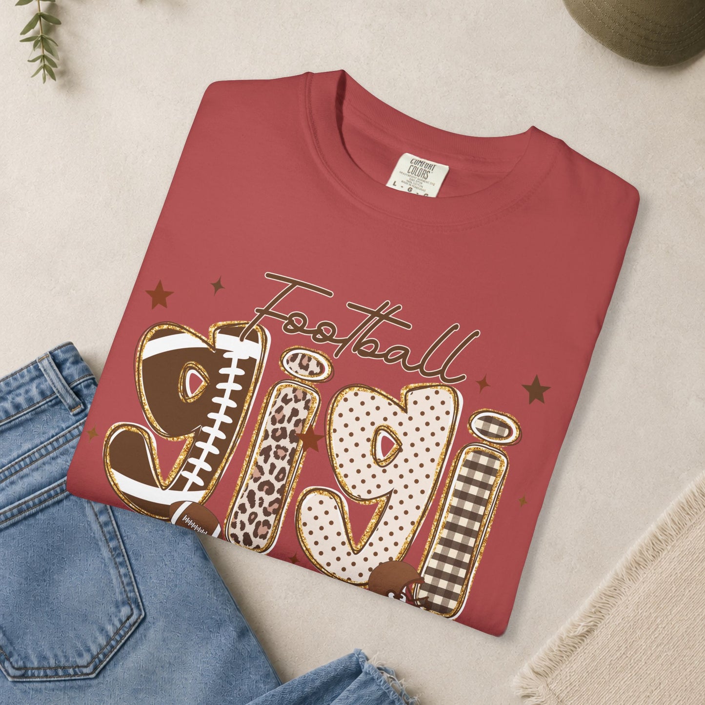 Football Gigi shirt | Graphic Football Gigi T-Shirt, Leopard Print Numbers, Sport Gigi Tee