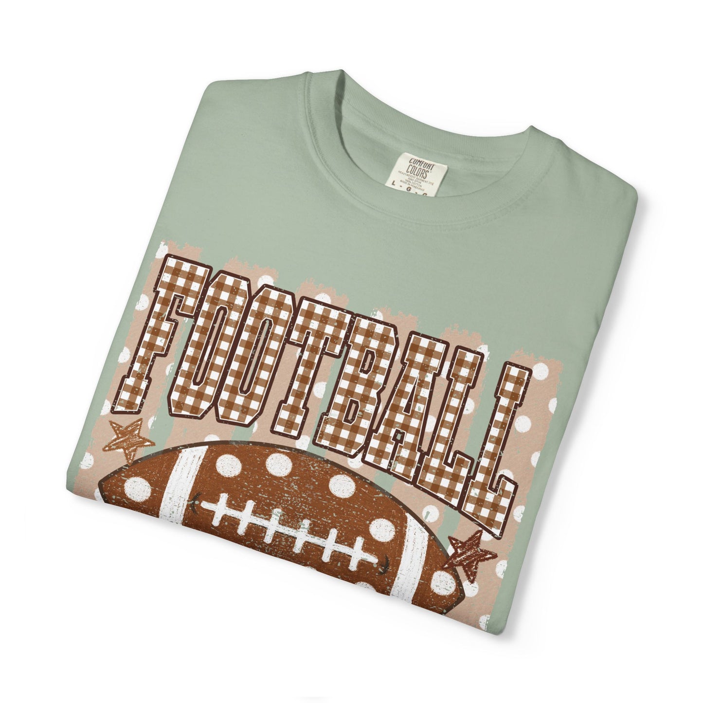 Football Mama T-Shirt | Rust Plaid Football Graphic