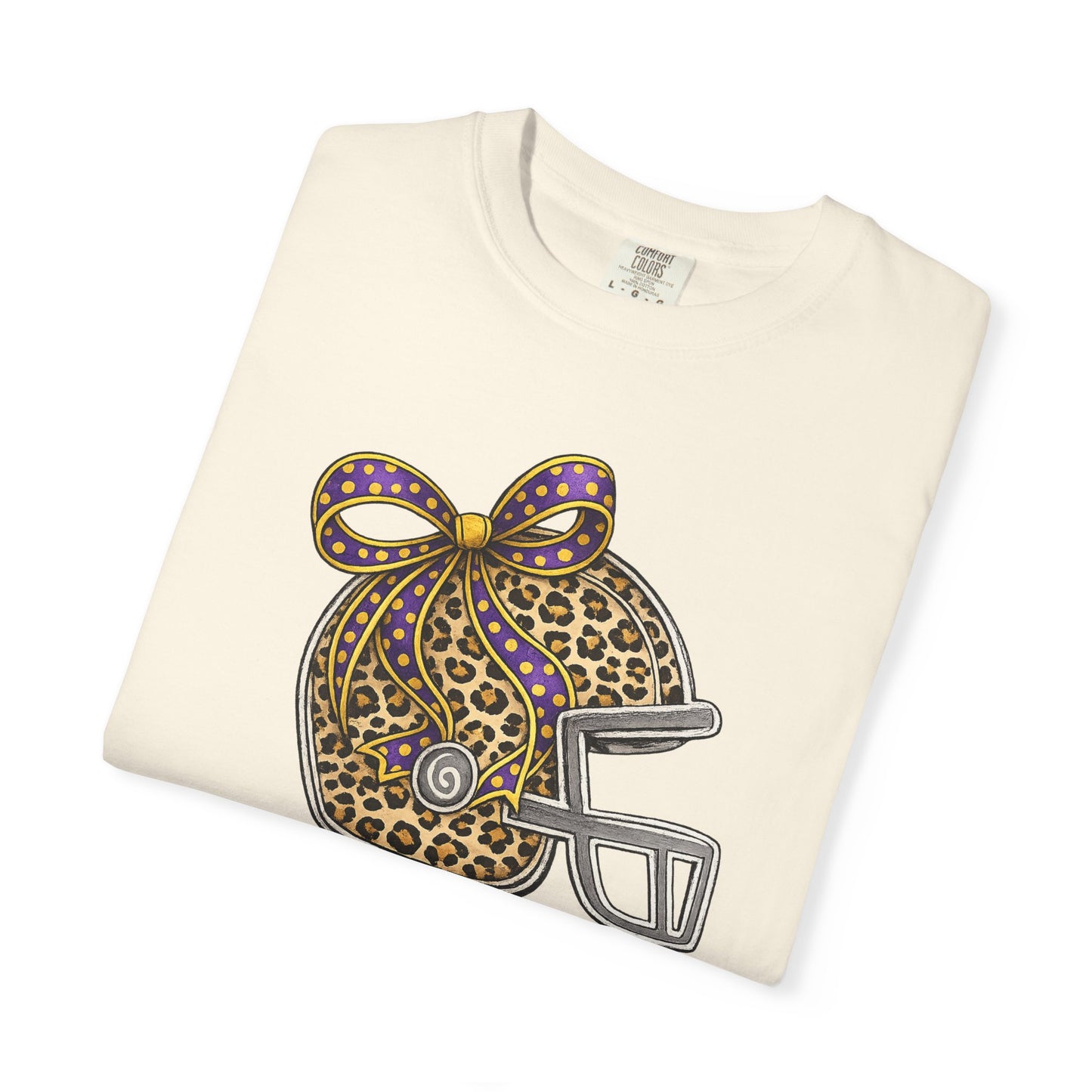 Leopard Print Football Helmet “Game Day” T‑Shirt