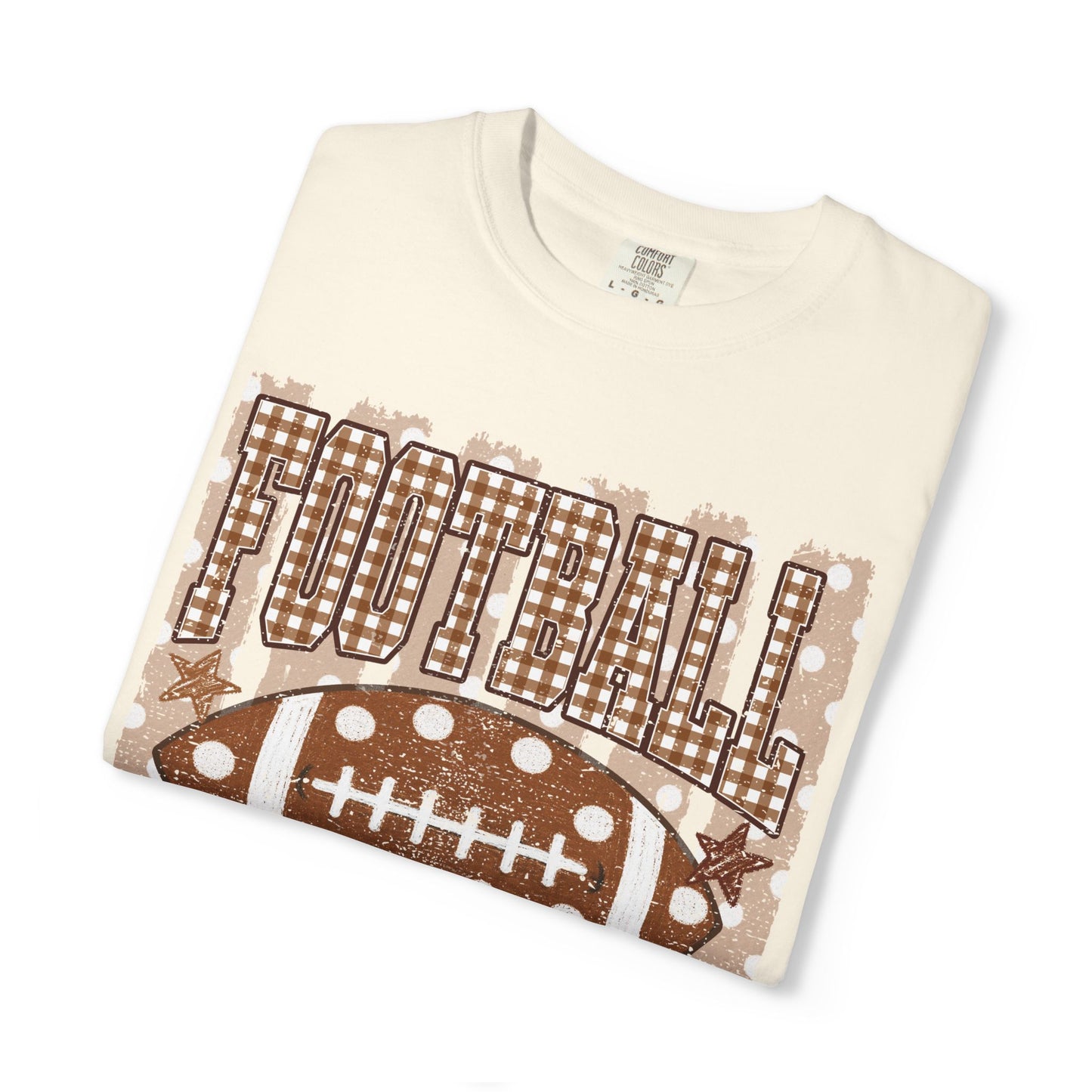 Football Mama T-Shirt | Rust Plaid Football Graphic