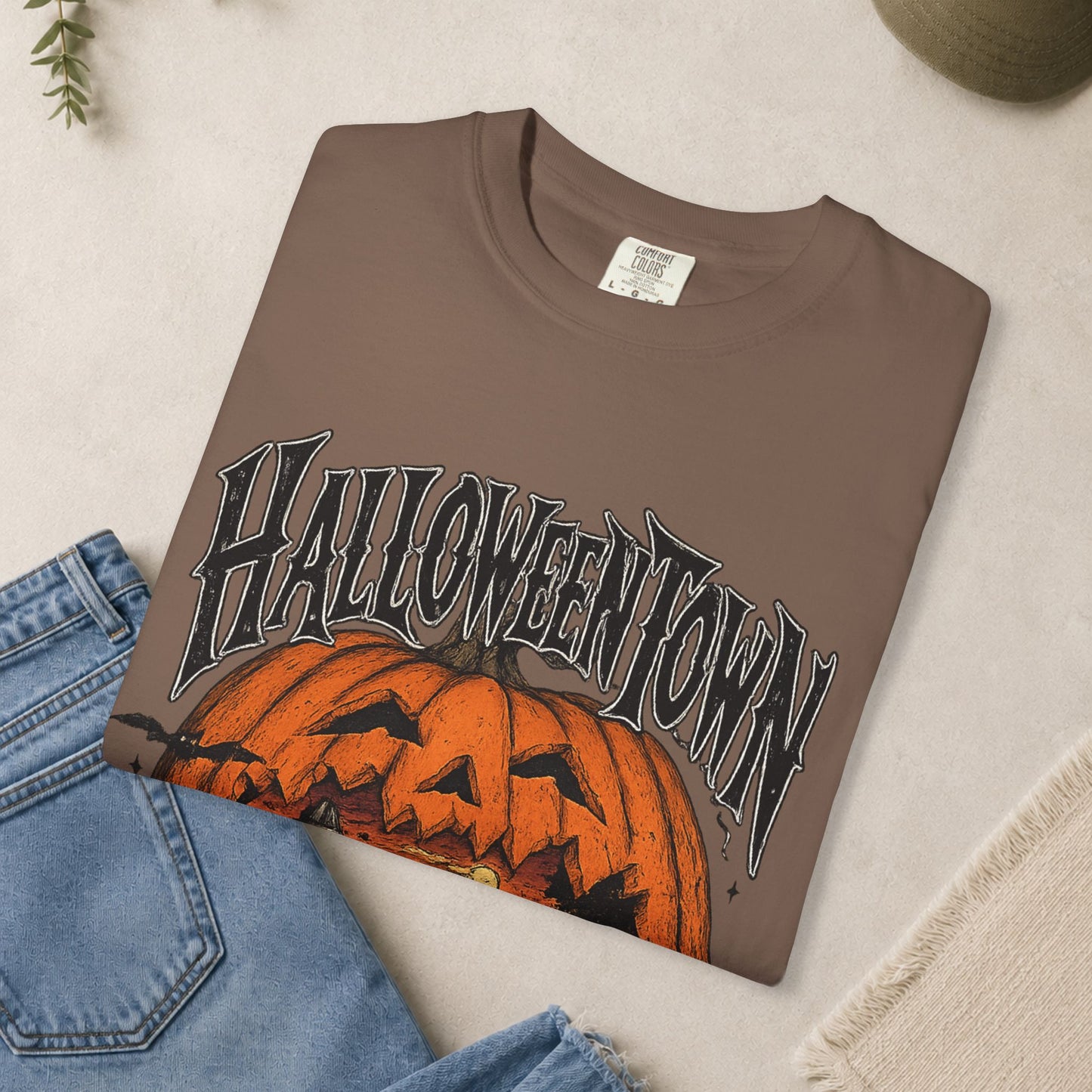 Comfort Colors Halloweentown East 1998 T-shirt,  pumpkin jack-o'-lantern scene T-Shirt