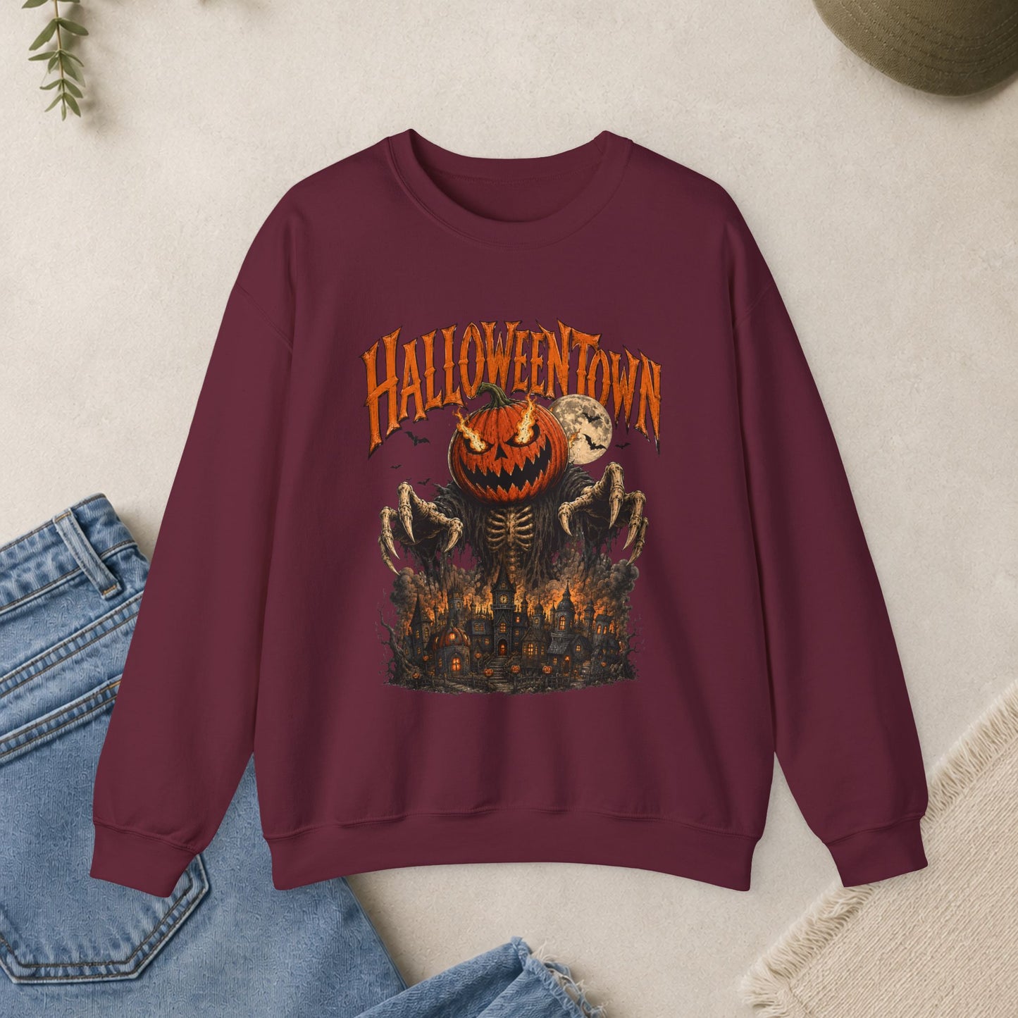 Halloweentown Pumpkin scarecrow Crewneck Sweatshirt | Halloween Horror