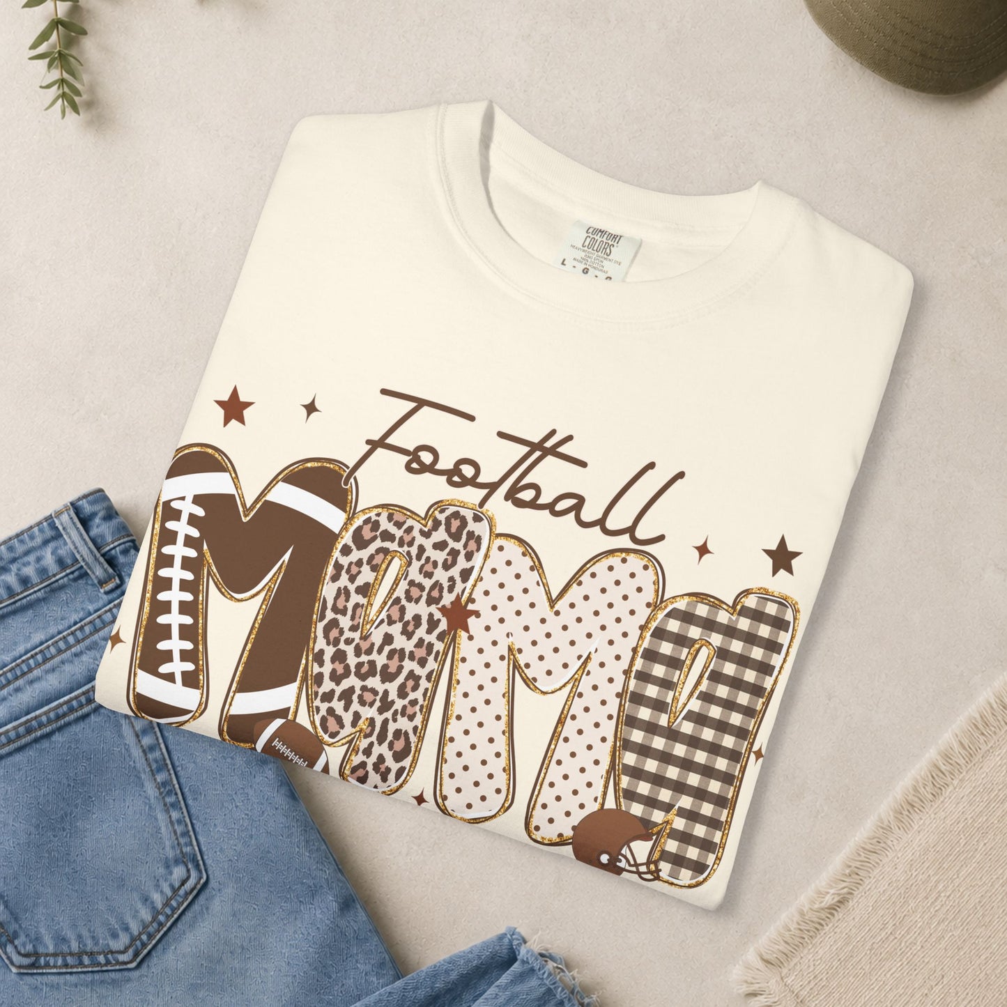 Football Mama T-Shirt | Leopard, Plaid & Gingham Lettering