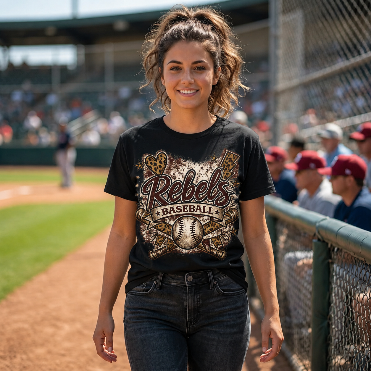 Vintage Rebels Baseball Graphic Tee