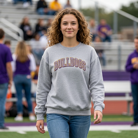 Bulldogs Gingham Crewneck Sweatshirt