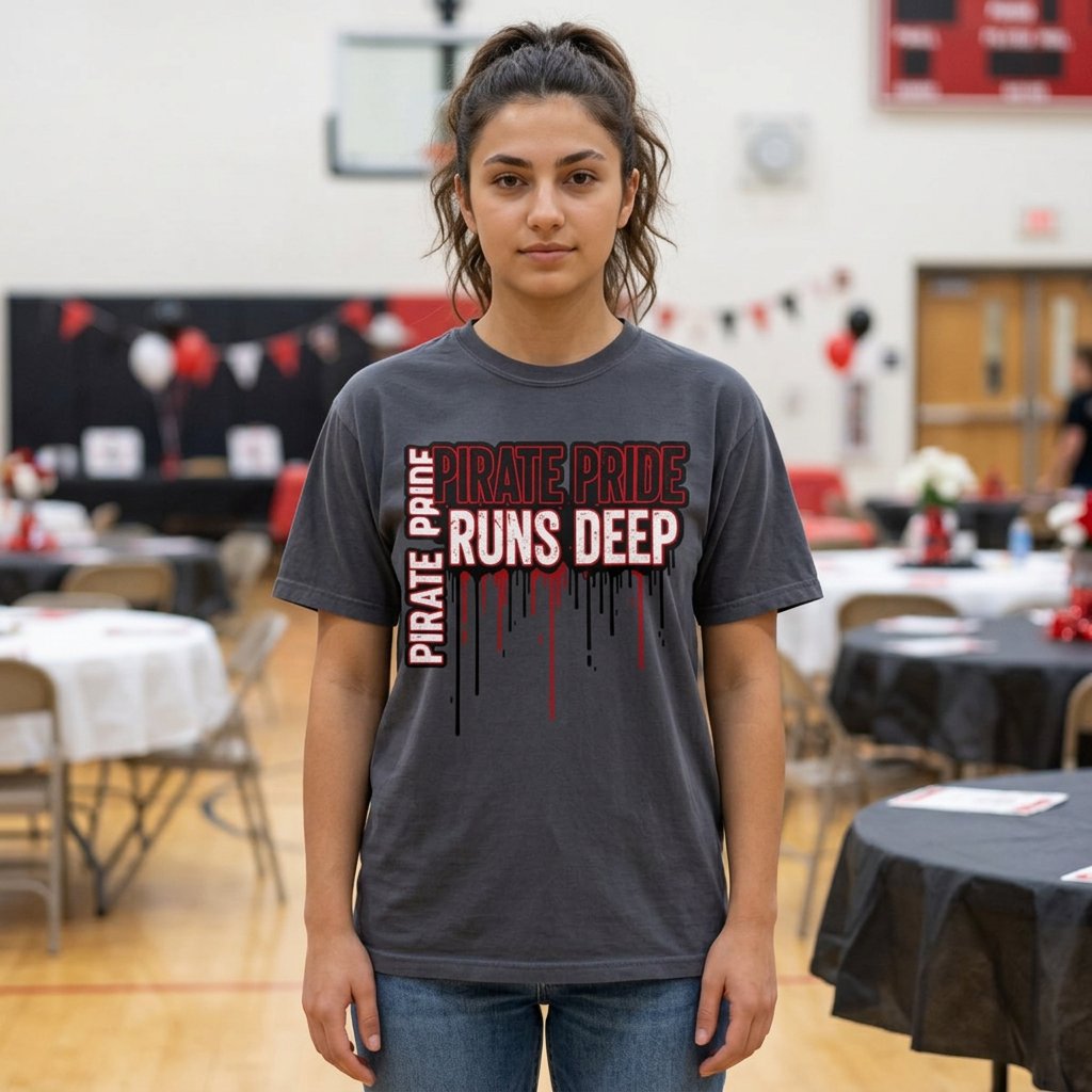 Pirate Pride Runs Deep T-Shirt — Graphic School Spirit Tee