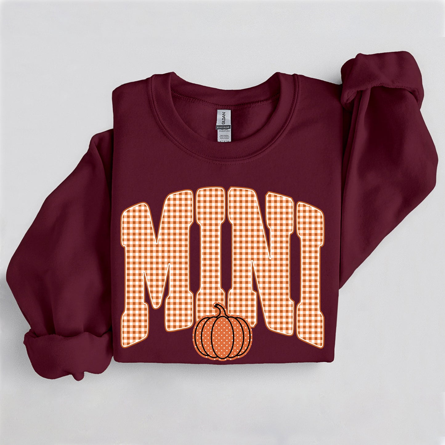 Fall Pumpkin Mini Sweatshirt, Trendy women's falls sweatshirt