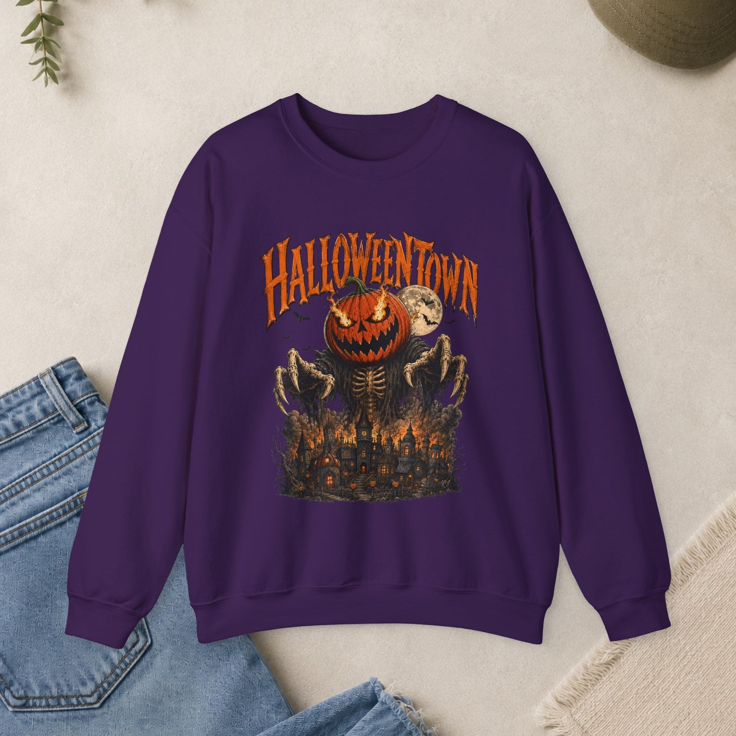 Halloweentown Pumpkin scarecrow Crewneck Sweatshirt | Halloween Horror
