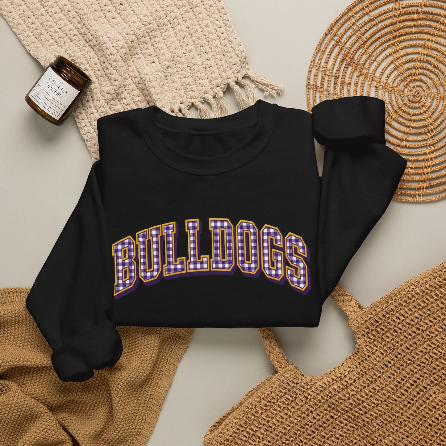 Bulldogs Gingham Crewneck Sweatshirt