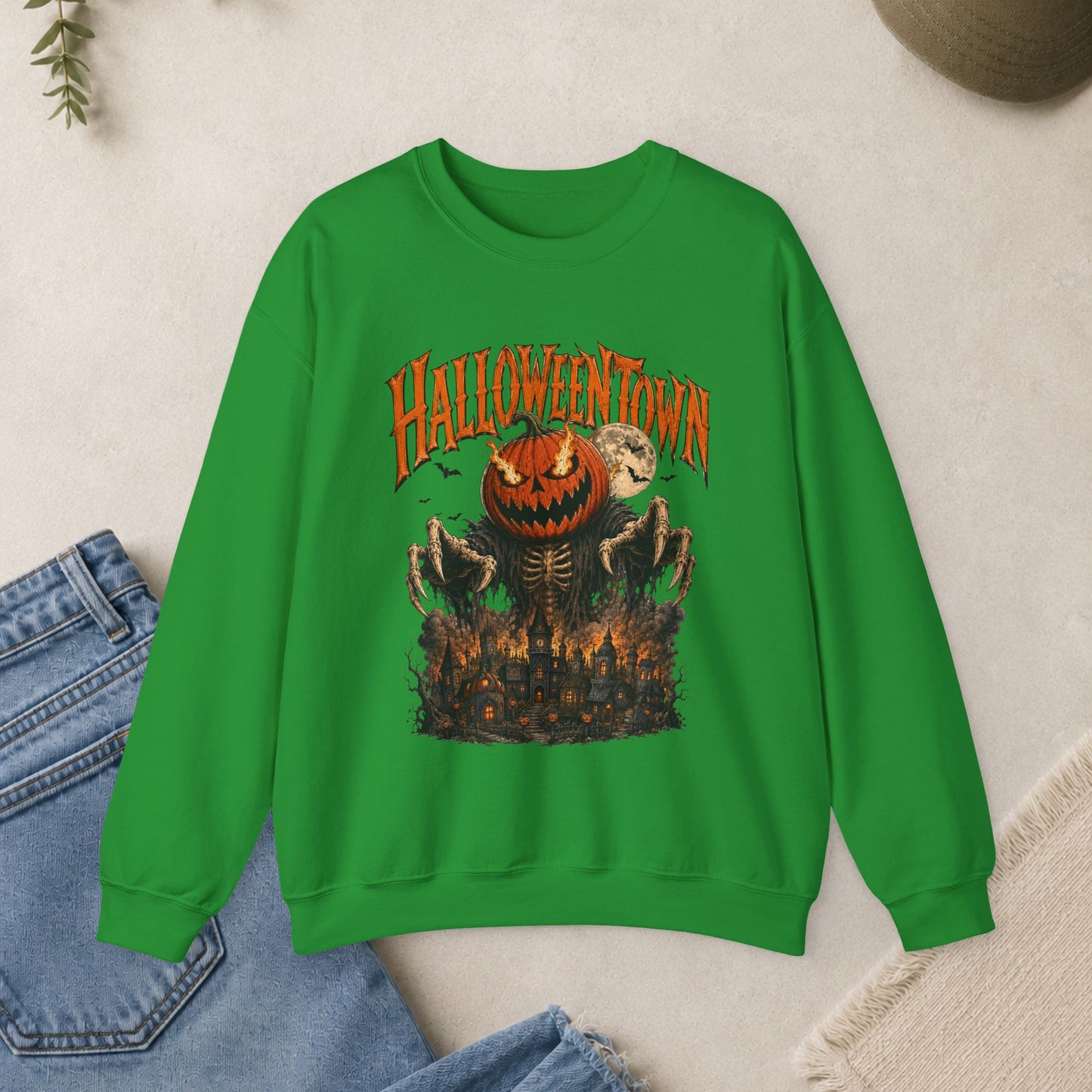 Halloweentown Pumpkin scarecrow Crewneck Sweatshirt | Halloween Horror