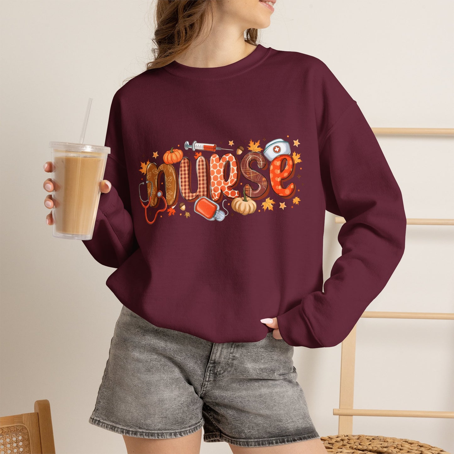 Fall Nurse sweatshirt | Autumn pumpkin stethoscope