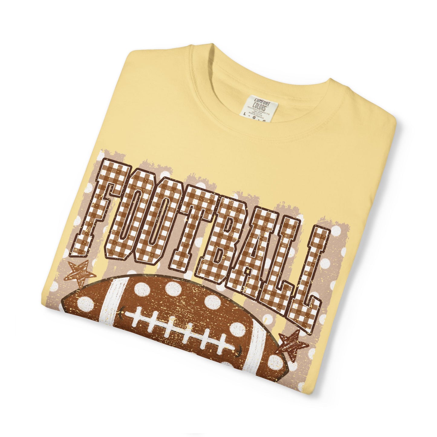 Football Mama T-Shirt | Rust Plaid Football Graphic