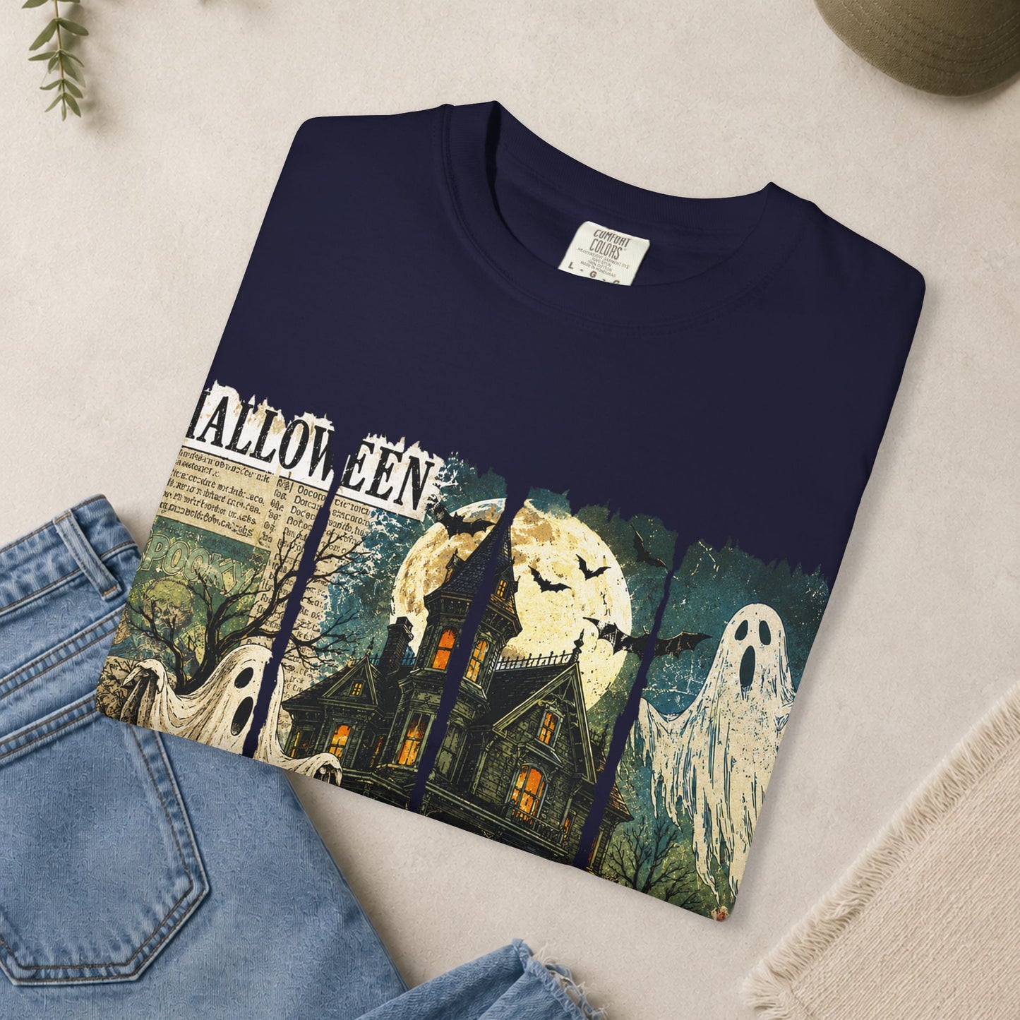 Spooky Season Halloween ghosts, haunted house T-Shirt