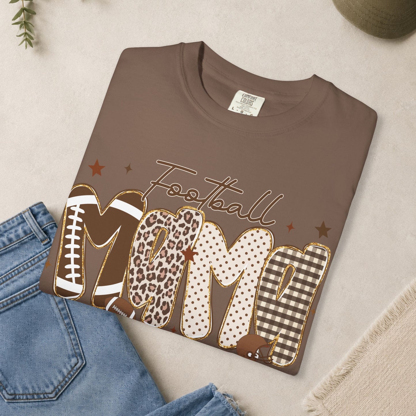 Football Mama T-Shirt | Leopard, Plaid & Gingham Lettering