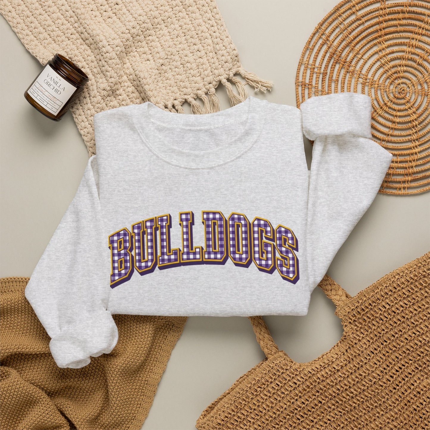 Bulldogs Gingham Crewneck Sweatshirt