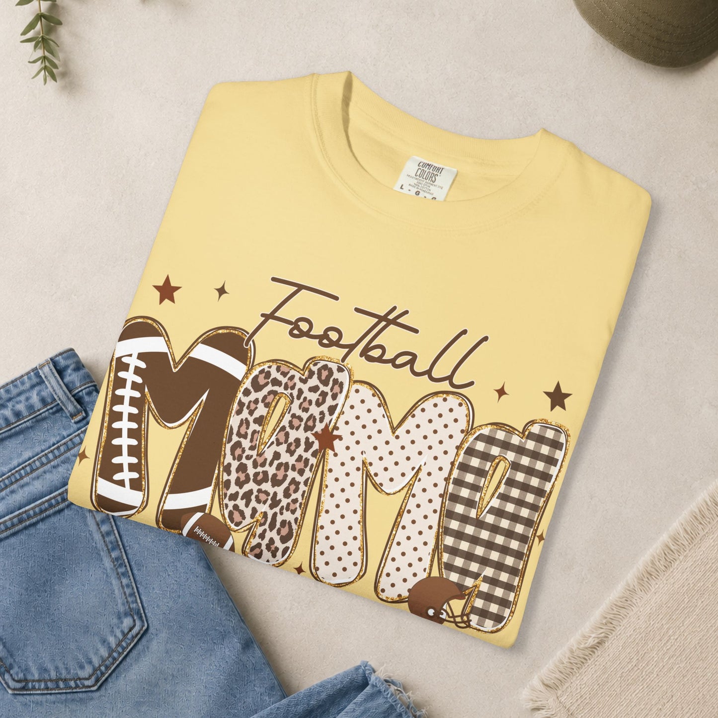 Football Mama T-Shirt | Leopard, Plaid & Gingham Lettering
