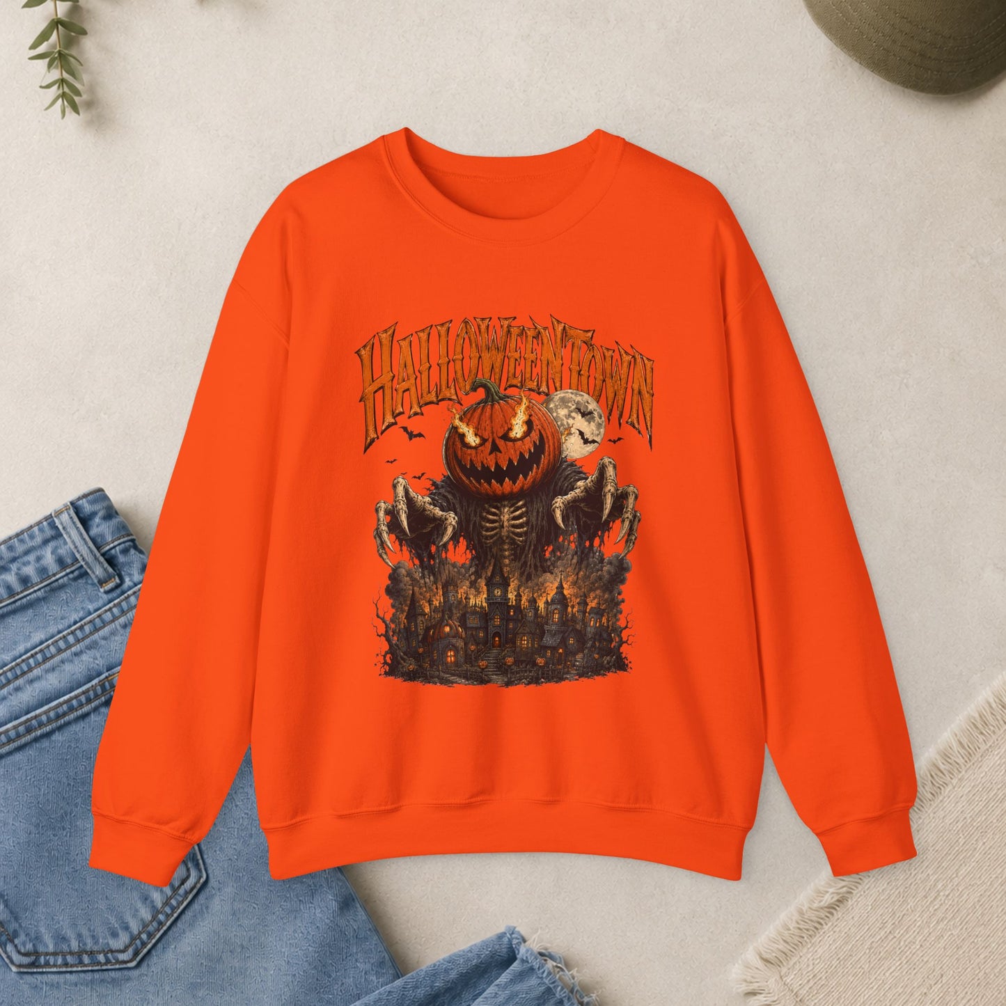 Halloweentown Pumpkin scarecrow Crewneck Sweatshirt | Halloween Horror