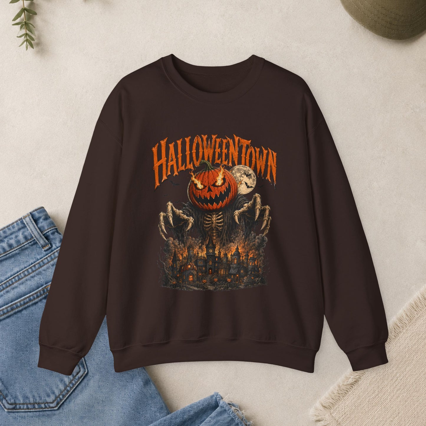 Halloweentown Pumpkin scarecrow Crewneck Sweatshirt | Halloween Horror