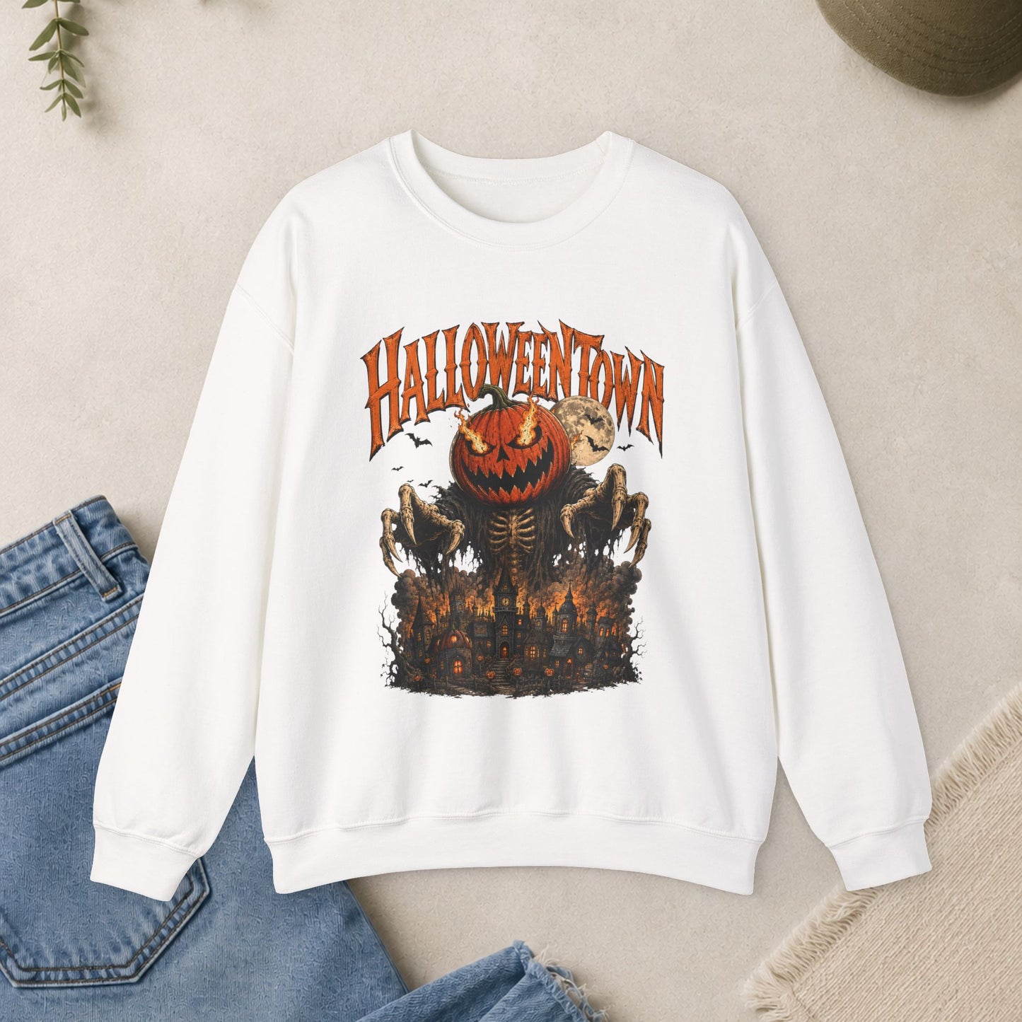Halloweentown Pumpkin scarecrow Crewneck Sweatshirt | Halloween Horror