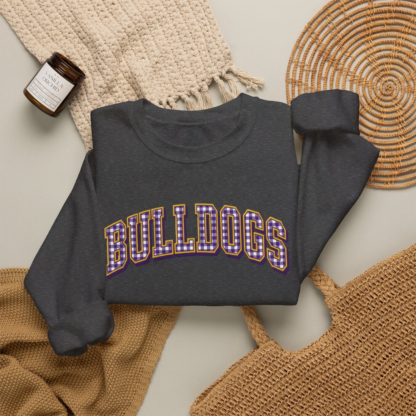 Bulldogs Gingham Crewneck Sweatshirt