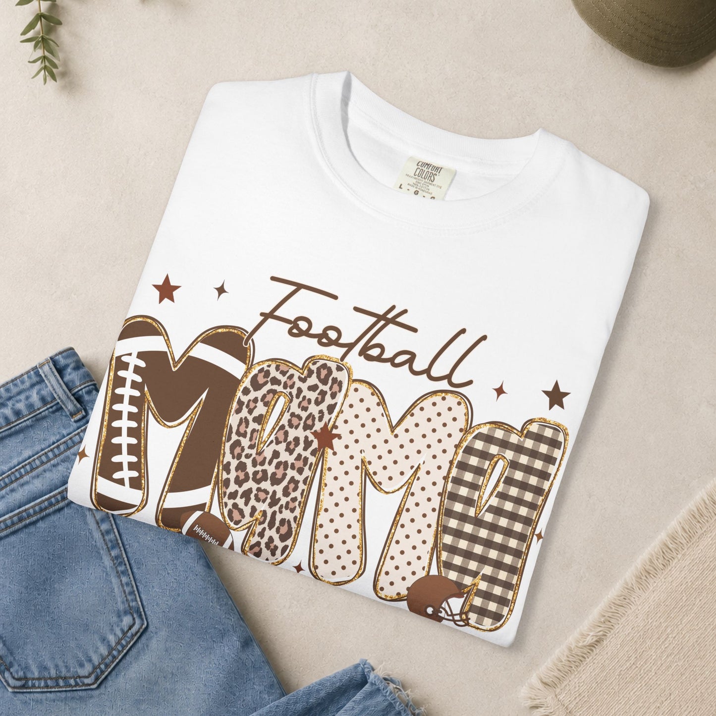 Football Mama T-Shirt | Leopard, Plaid & Gingham Lettering