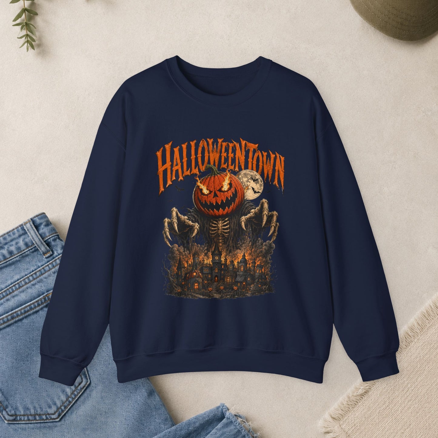 Halloweentown Pumpkin scarecrow Crewneck Sweatshirt | Halloween Horror