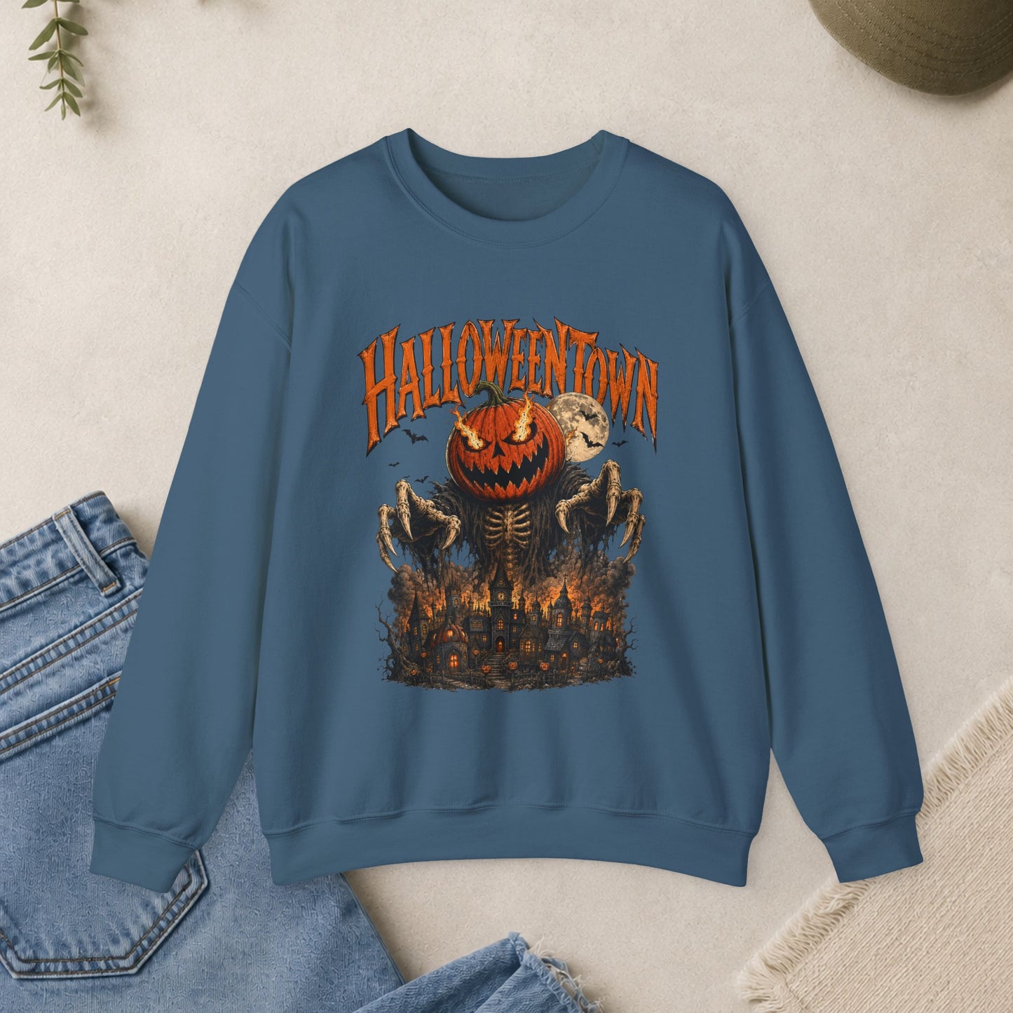 Halloweentown Pumpkin scarecrow Crewneck Sweatshirt | Halloween Horror
