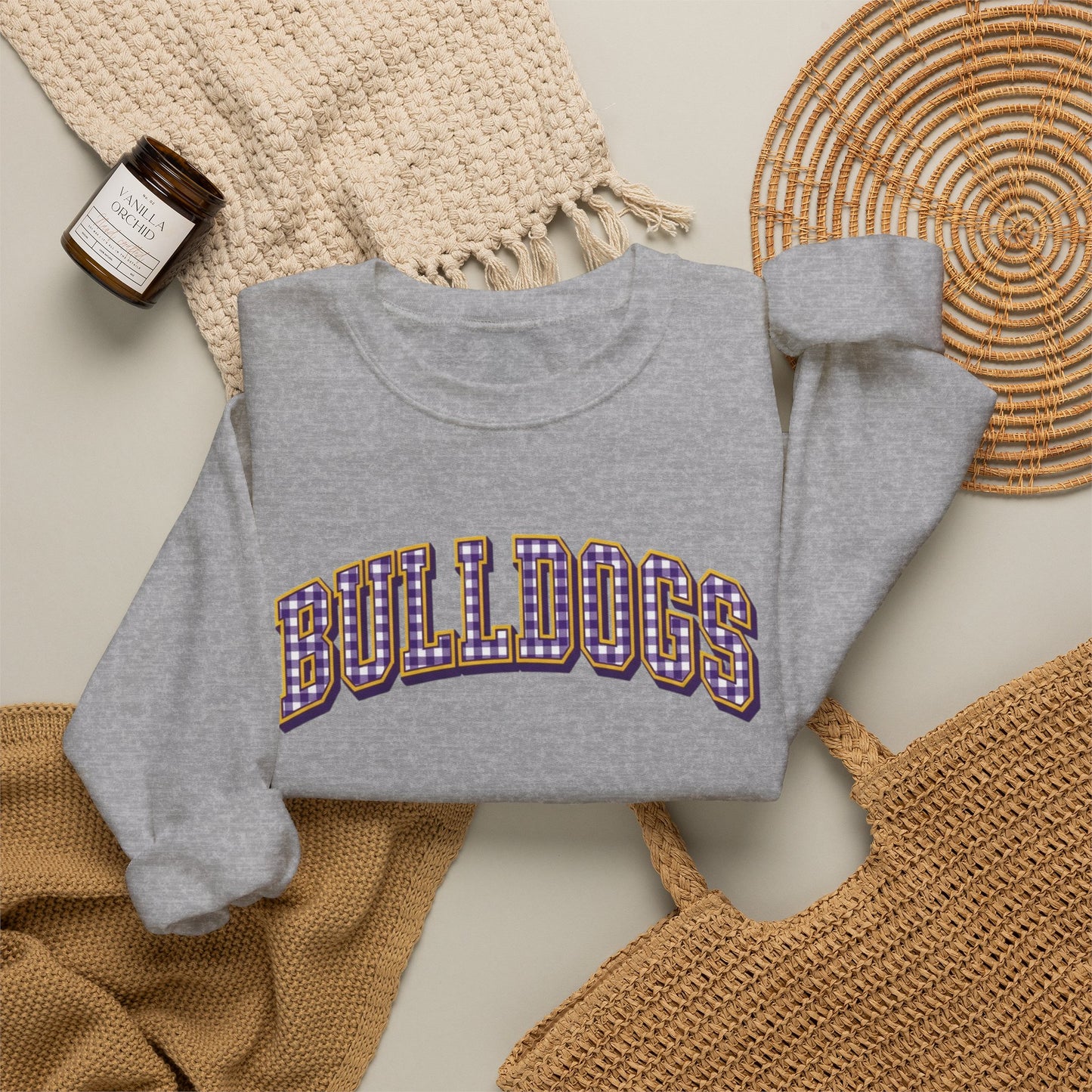 Bulldogs Gingham Crewneck Sweatshirt